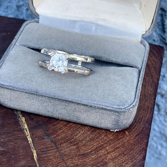 Vintage Cubic Zirconia Ring Size 9.5 Large Cocktail Ring in Sterling silver - Picture 6 of 10